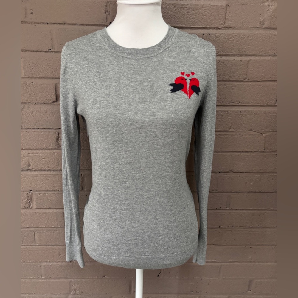 Banana Republic gray knit  ❤️ Love Birds sweater S